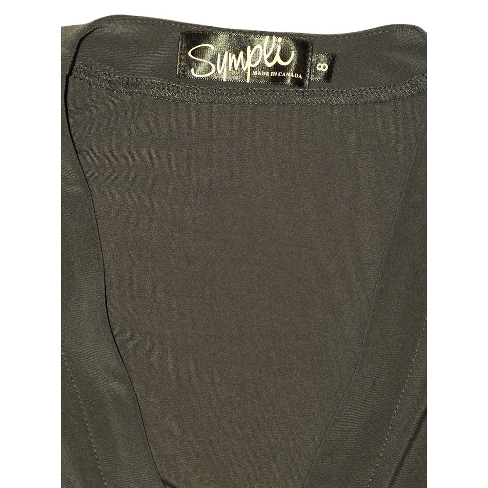 Sympli Tunic Top Womens 8 Black Button Front Stretch Long Sleeve Minimalist - Picture 5 of 9